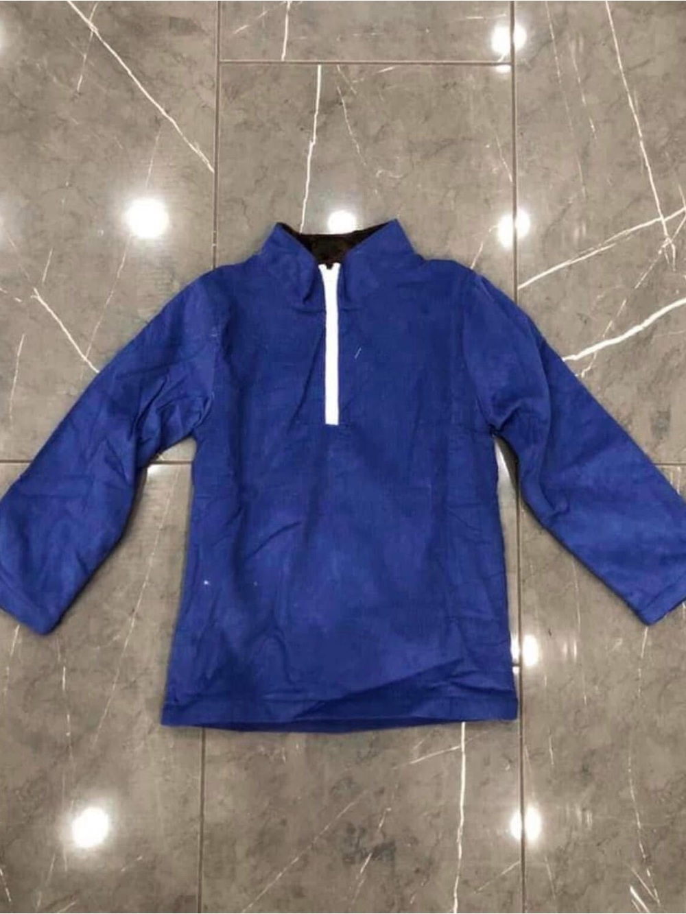 NWOT Boys Blue 1/4 Zip Cord Pullover with Minkey Dot lining size 5 preppy